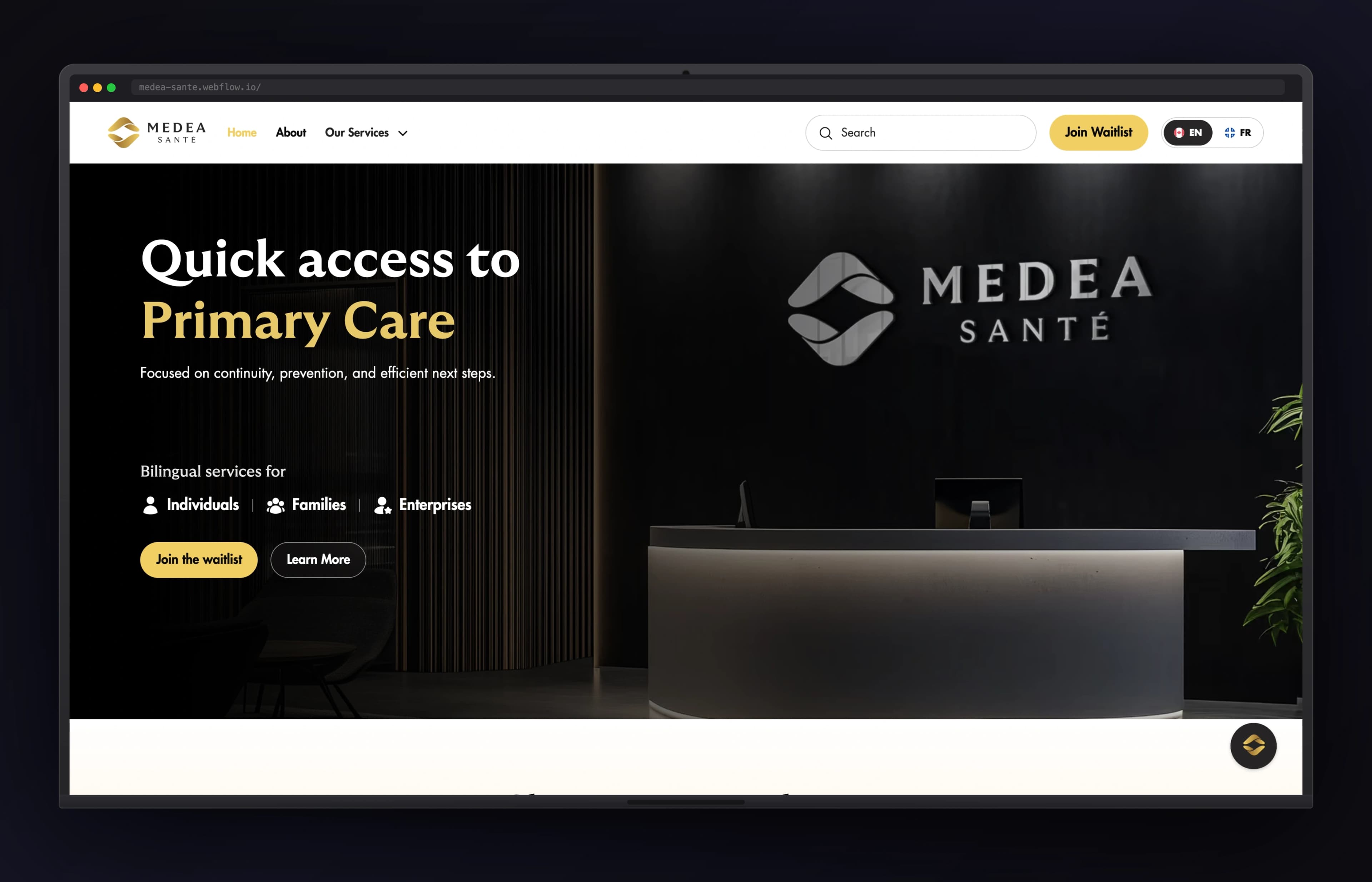 Medea Santé website preview