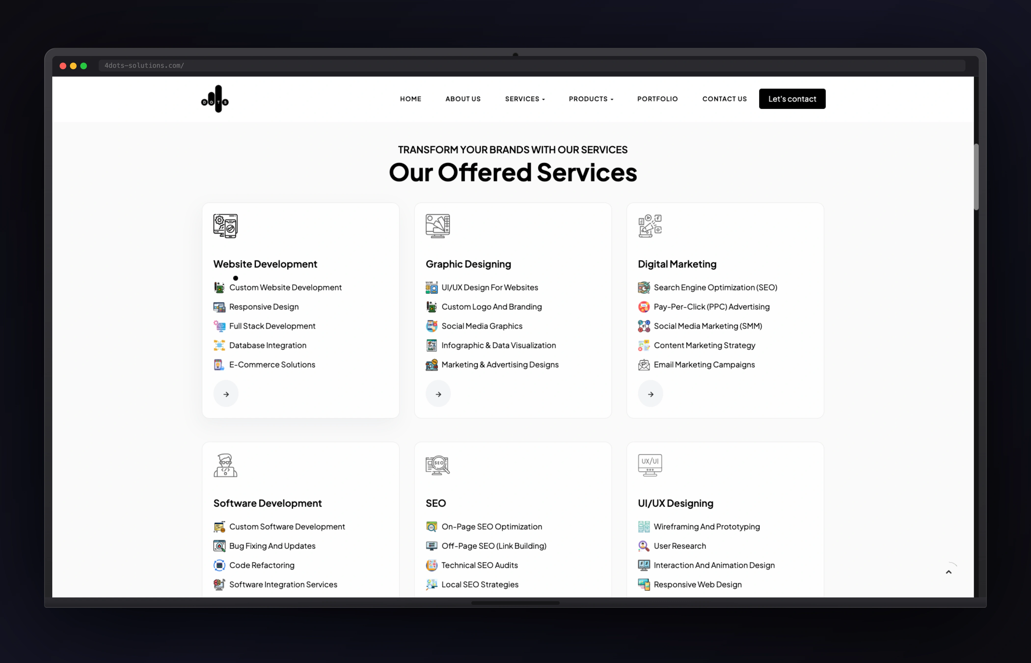4Dots Solutions website preview