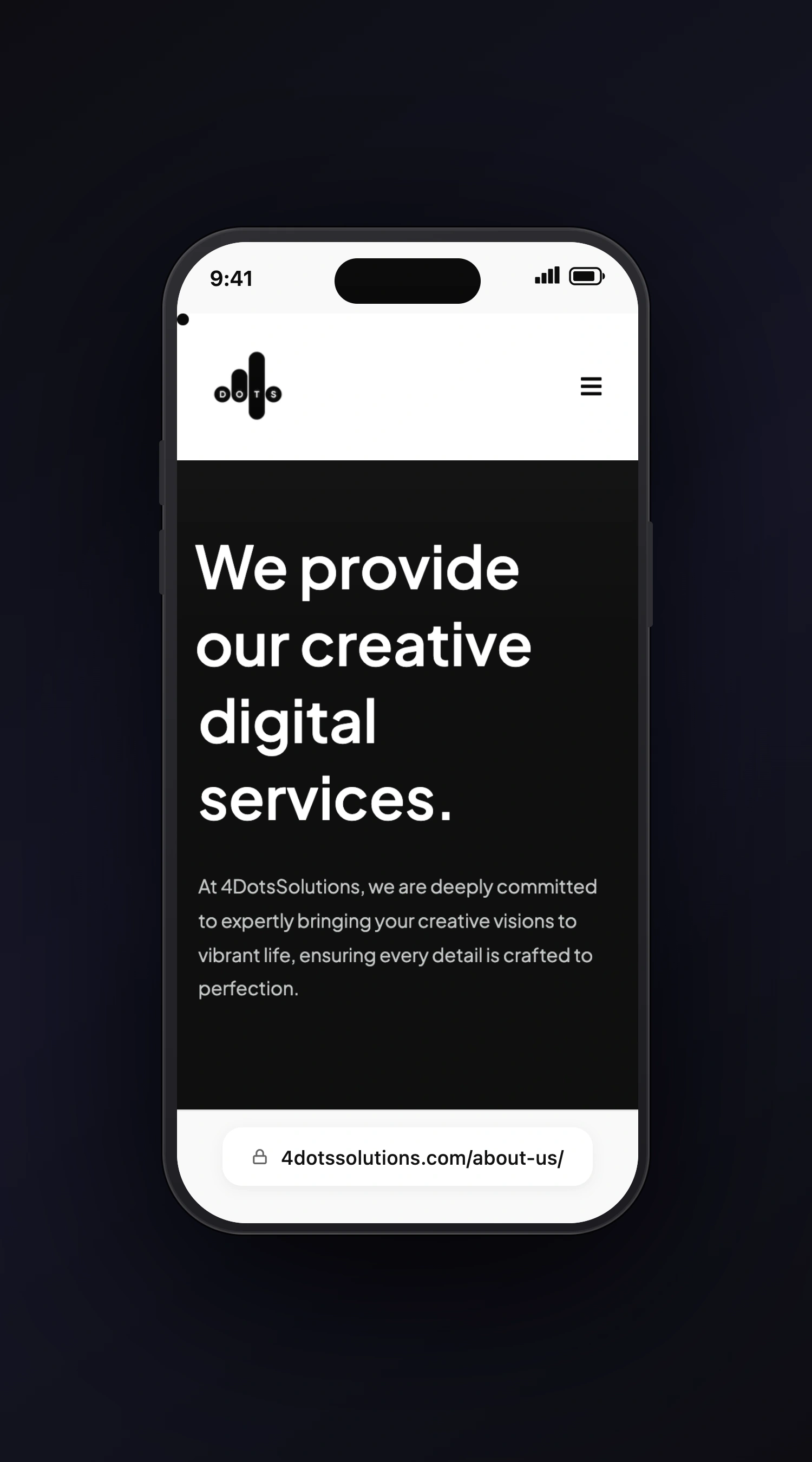 4Dots Solutions mobile screen two