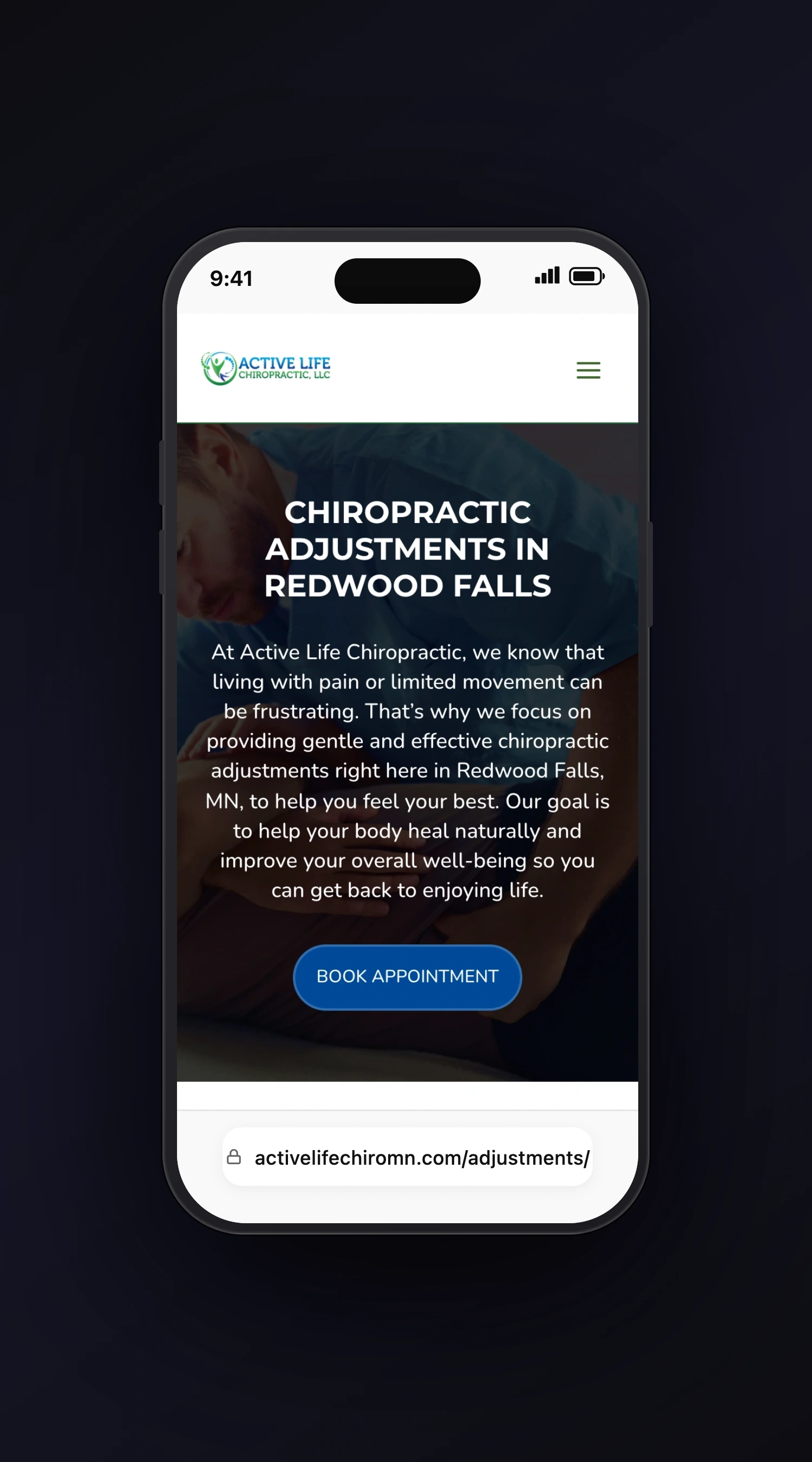 Active Life Chiropractic mobile screen two