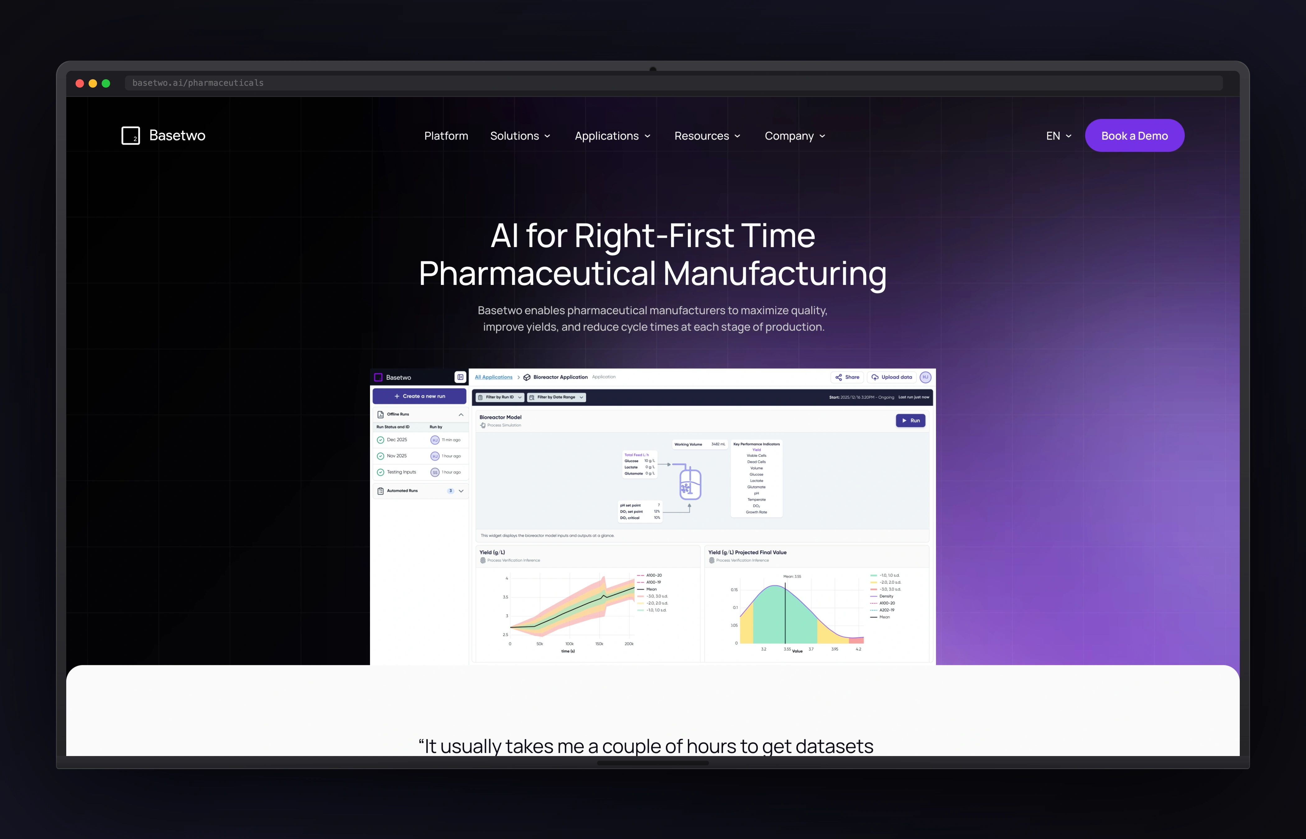Basetwo AI desktop website concept
