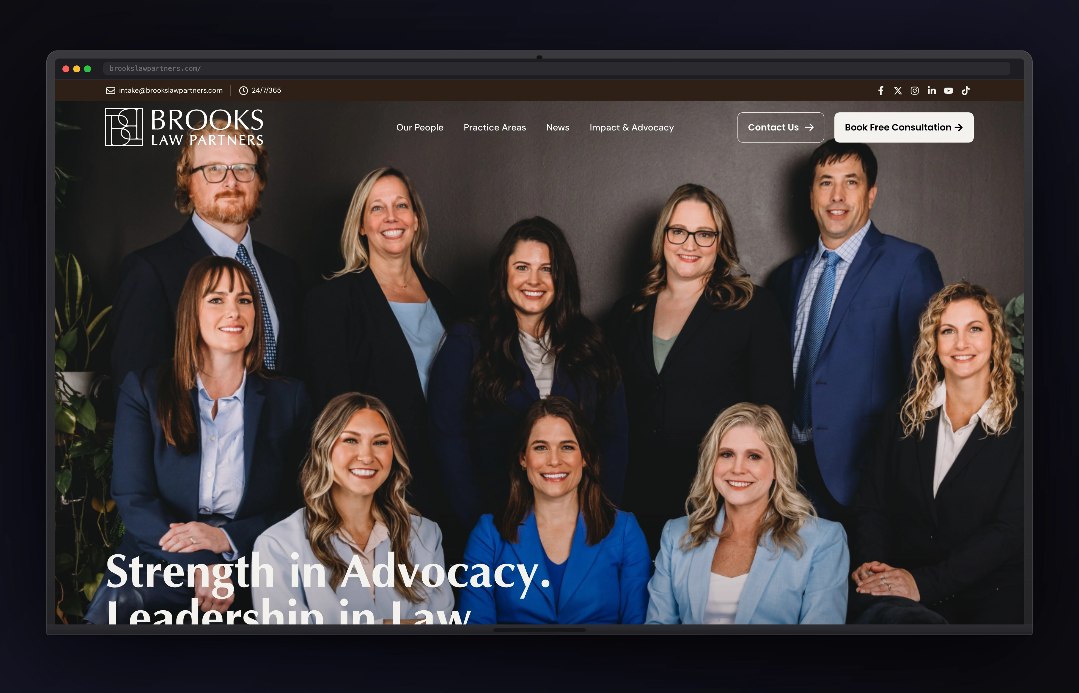 Brooks Injury Law website preview