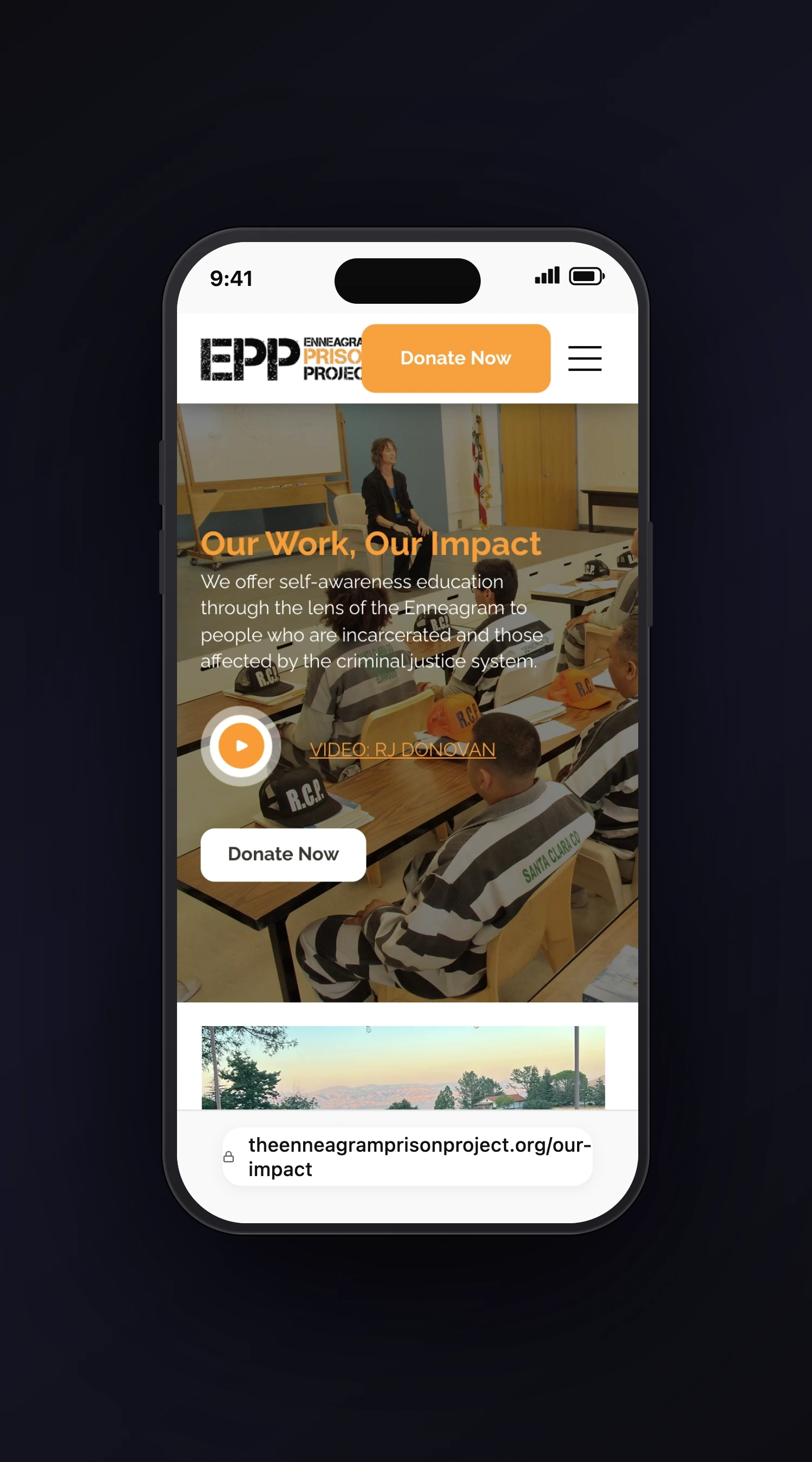 Enneagram Prison Project mobile screen two