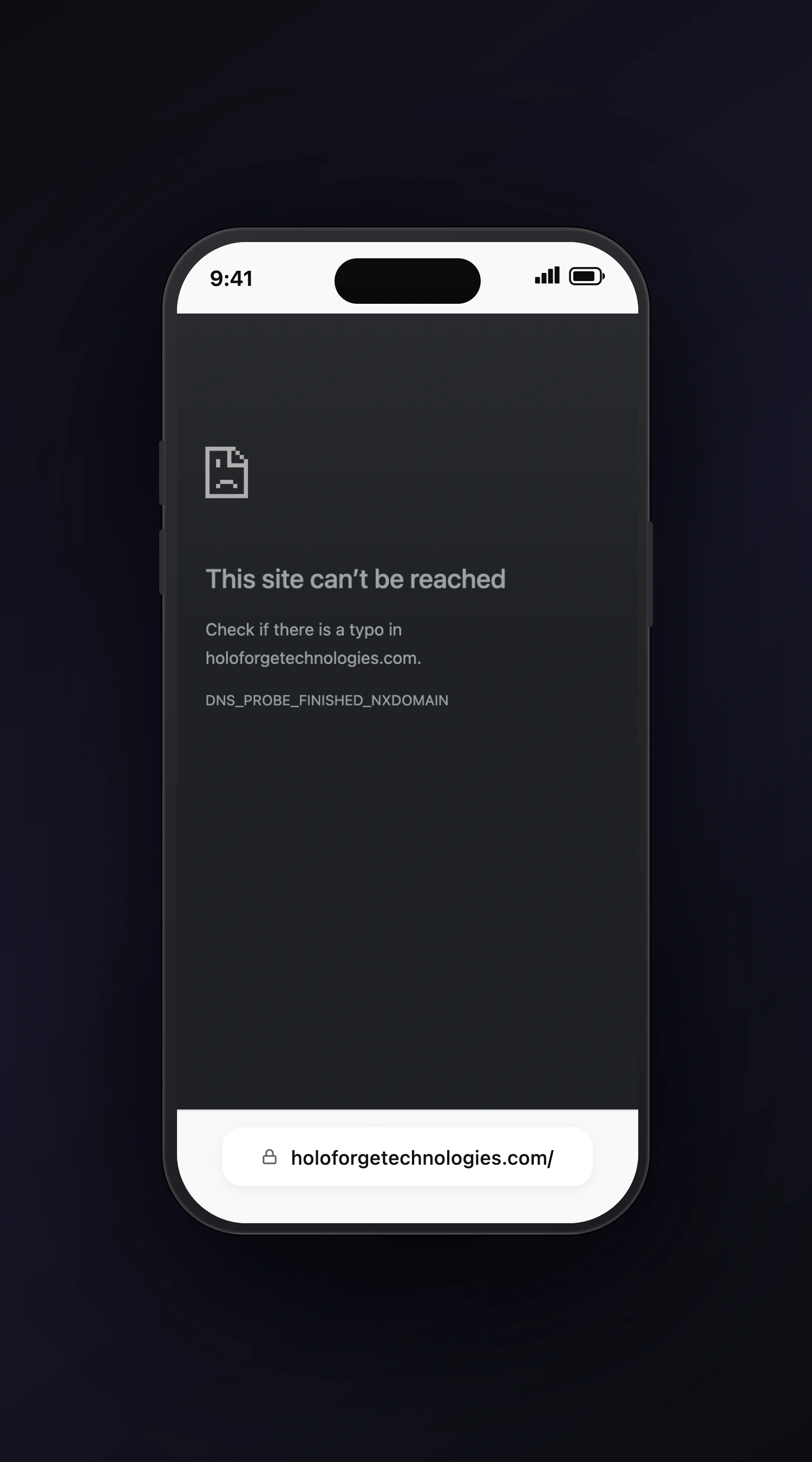 Holoforge Technologies mobile screen one