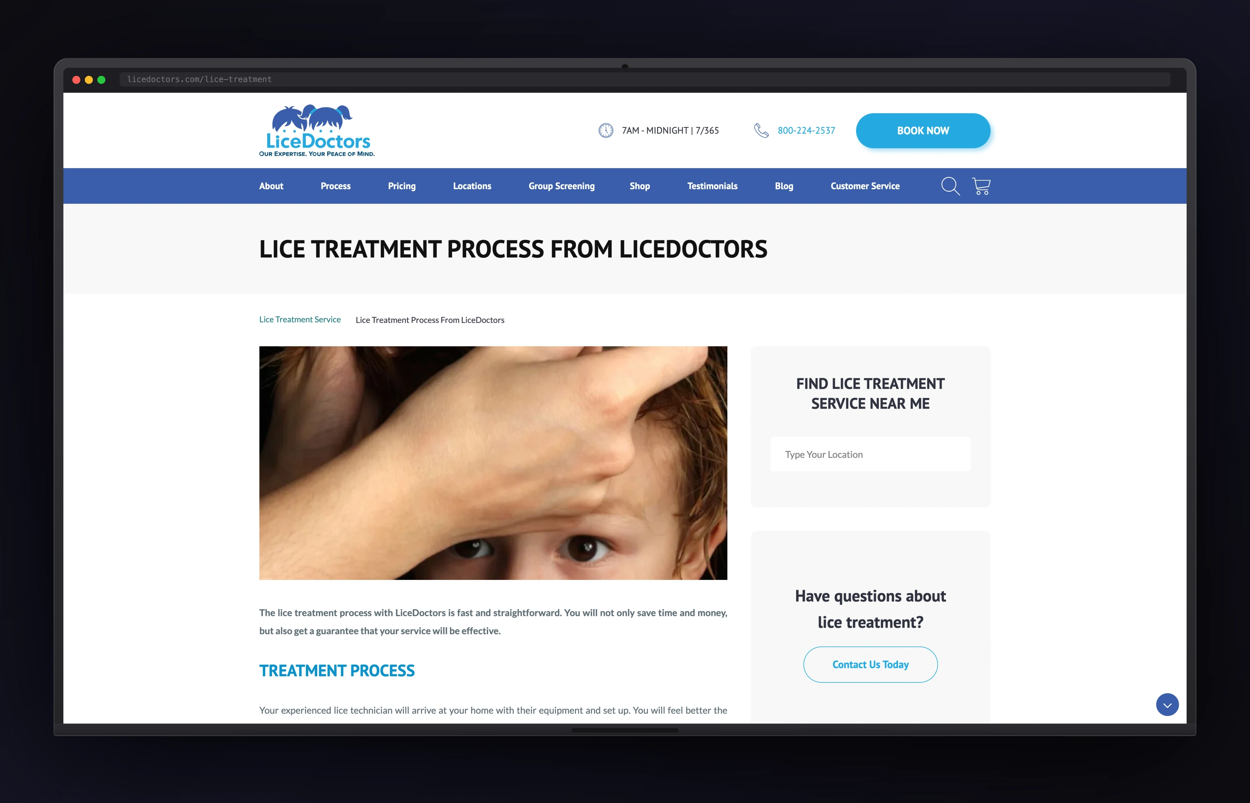 LiceDoctors desktop website concept