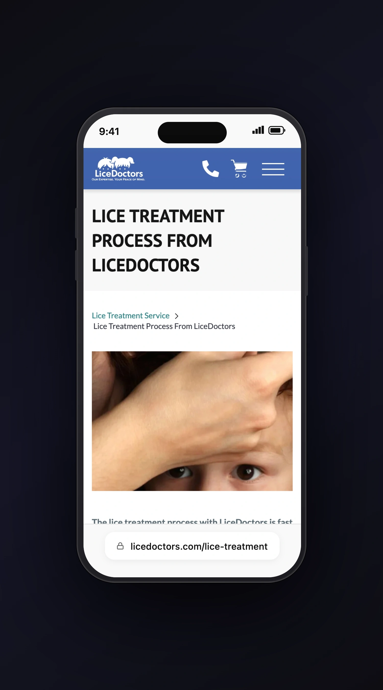 LiceDoctors mobile screen two