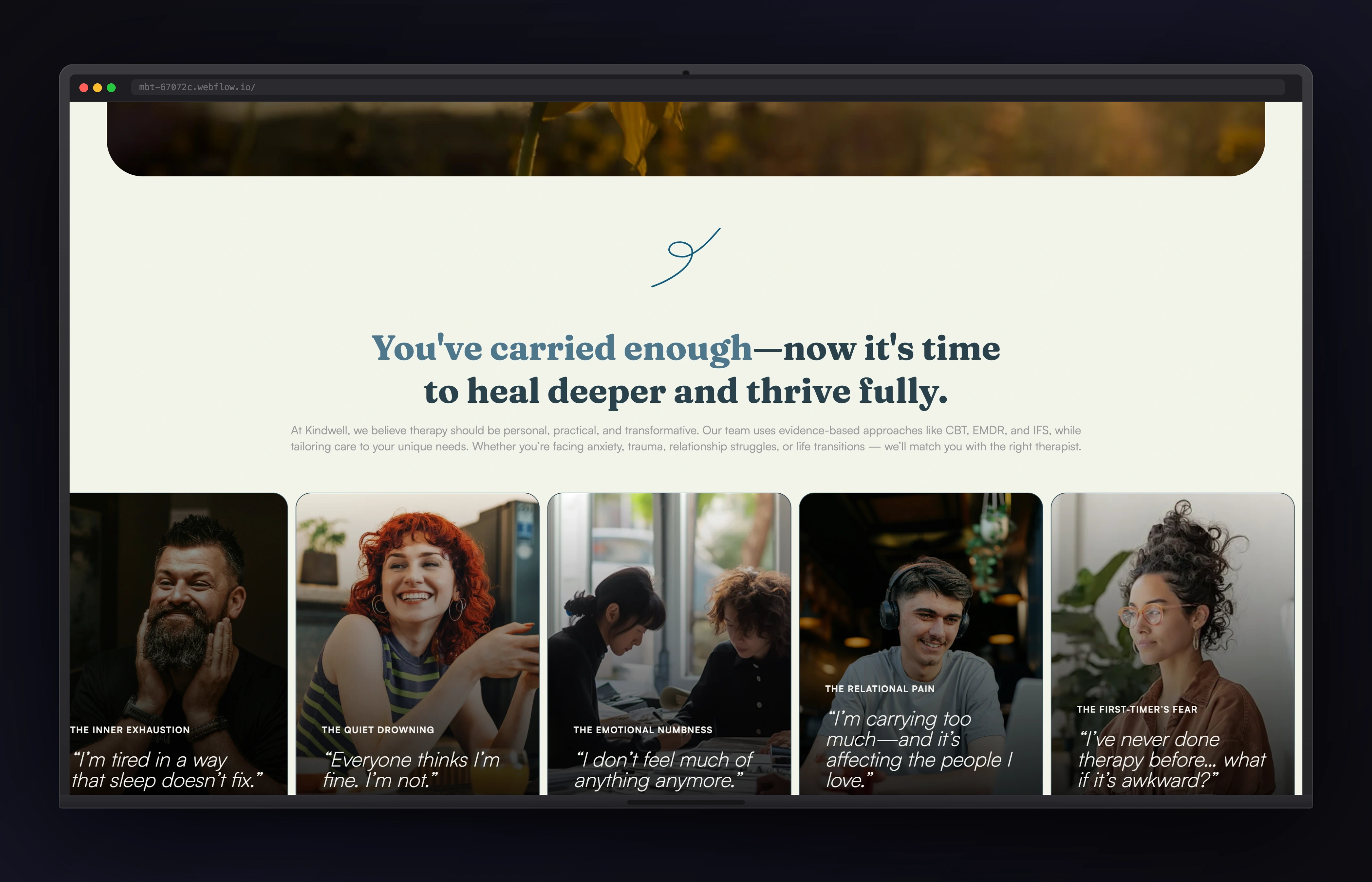 KindWell desktop website concept