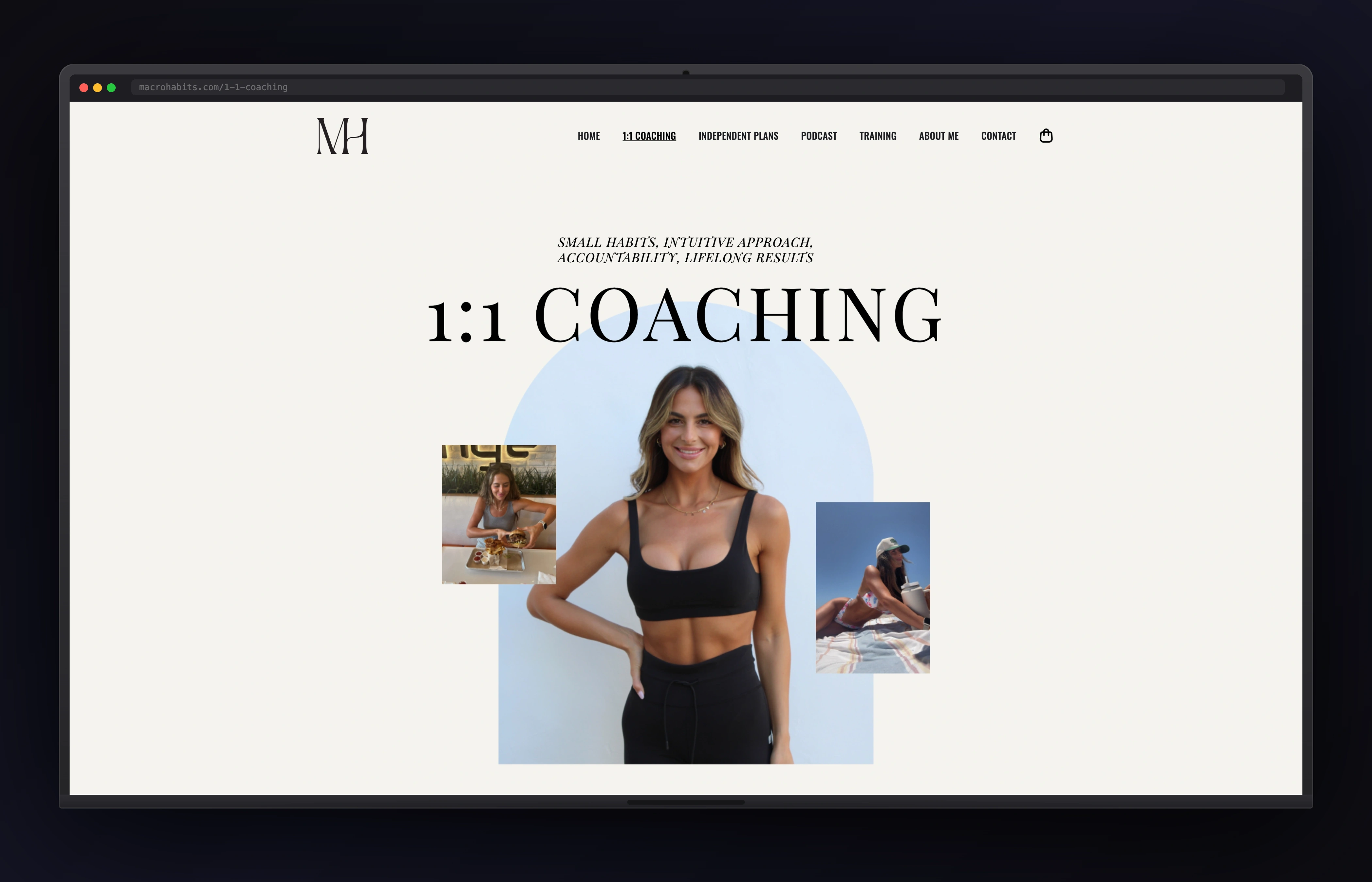 MacroHabits desktop website concept