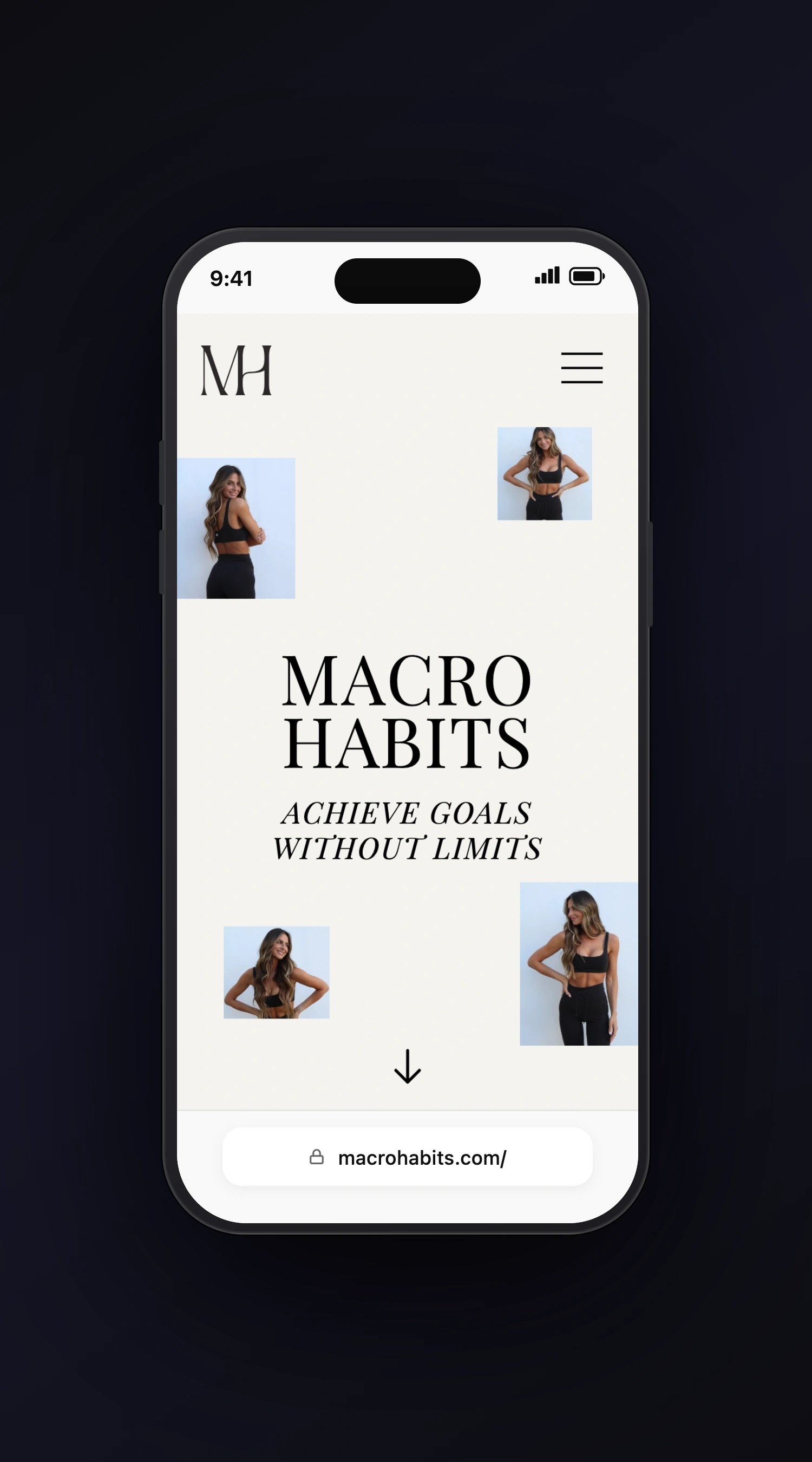MacroHabits mobile screen one