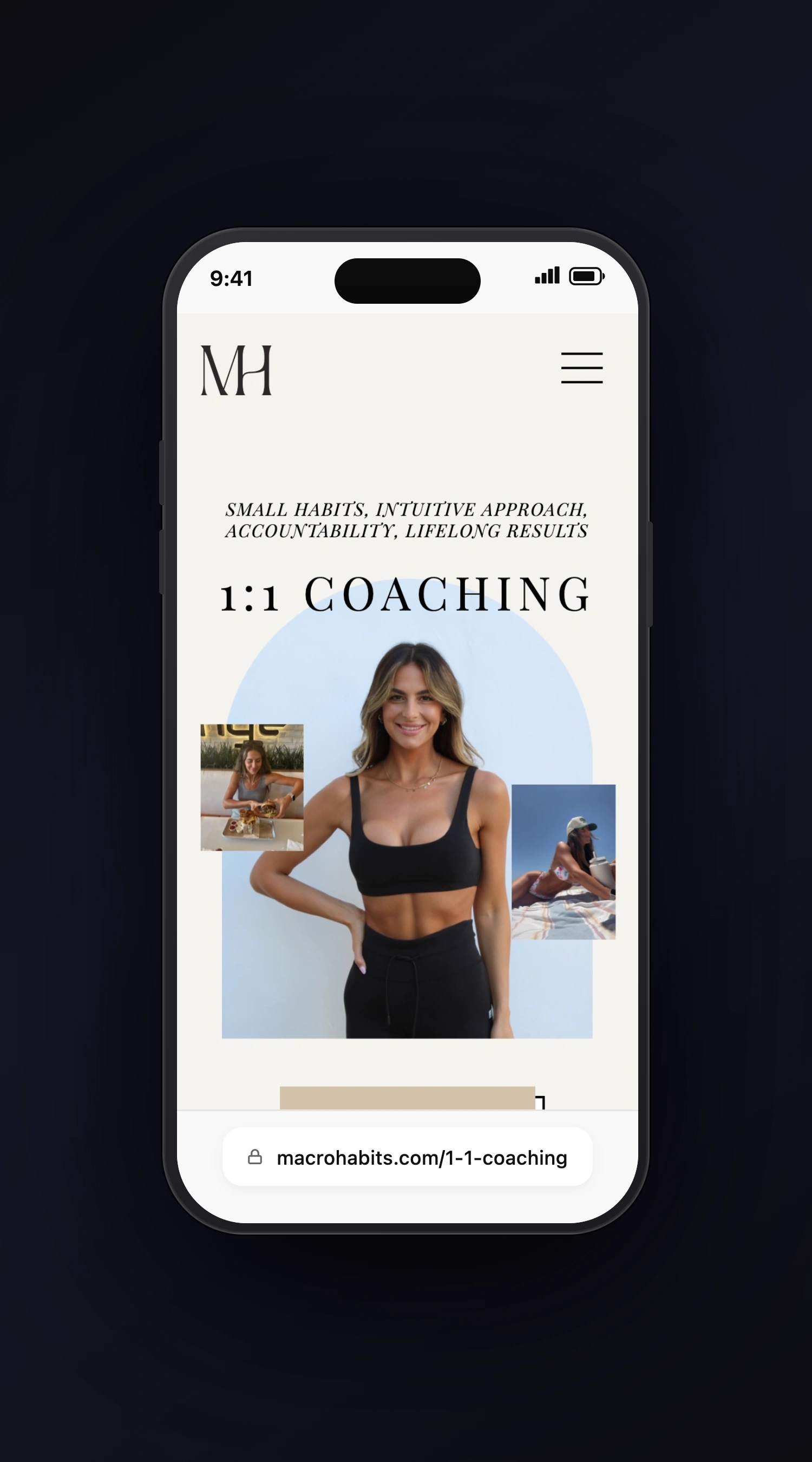 MacroHabits mobile screen two