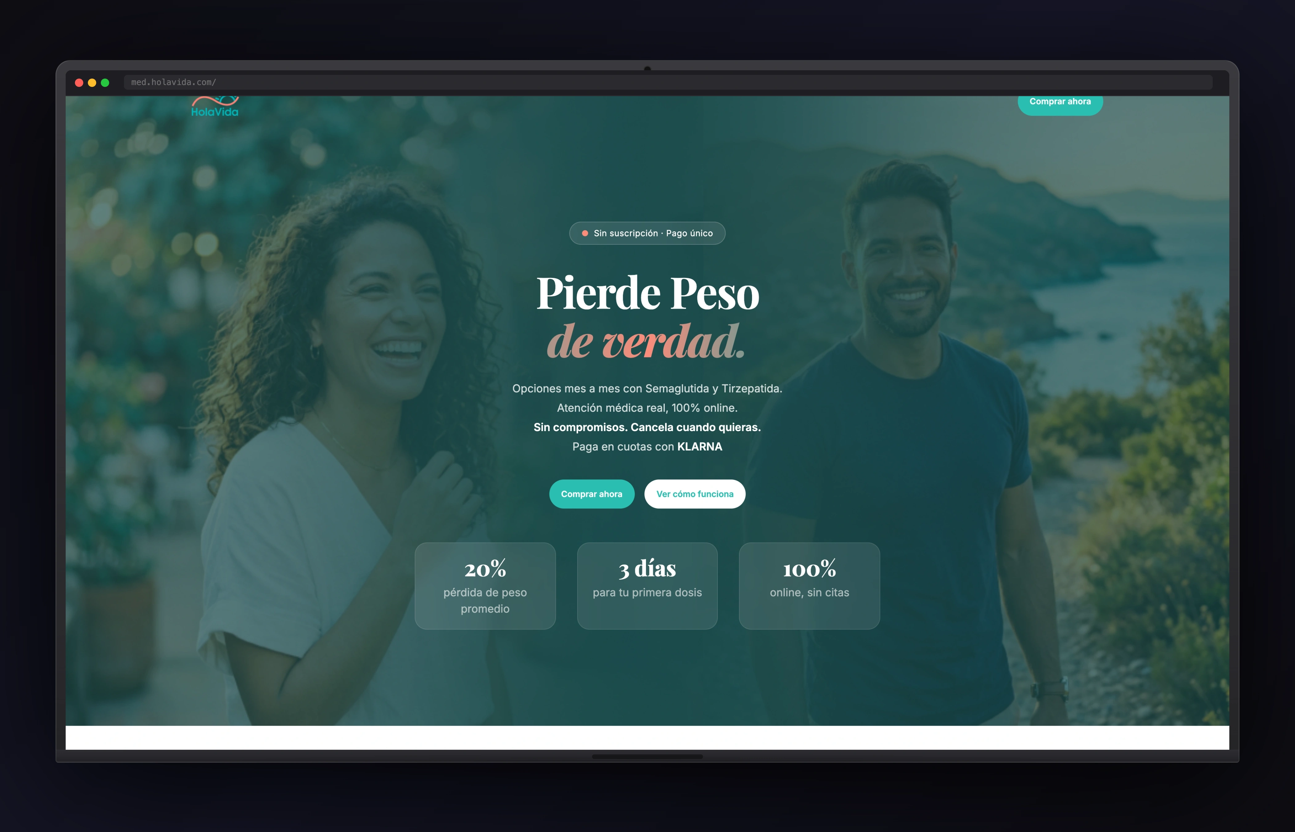 Med Holavida desktop website concept