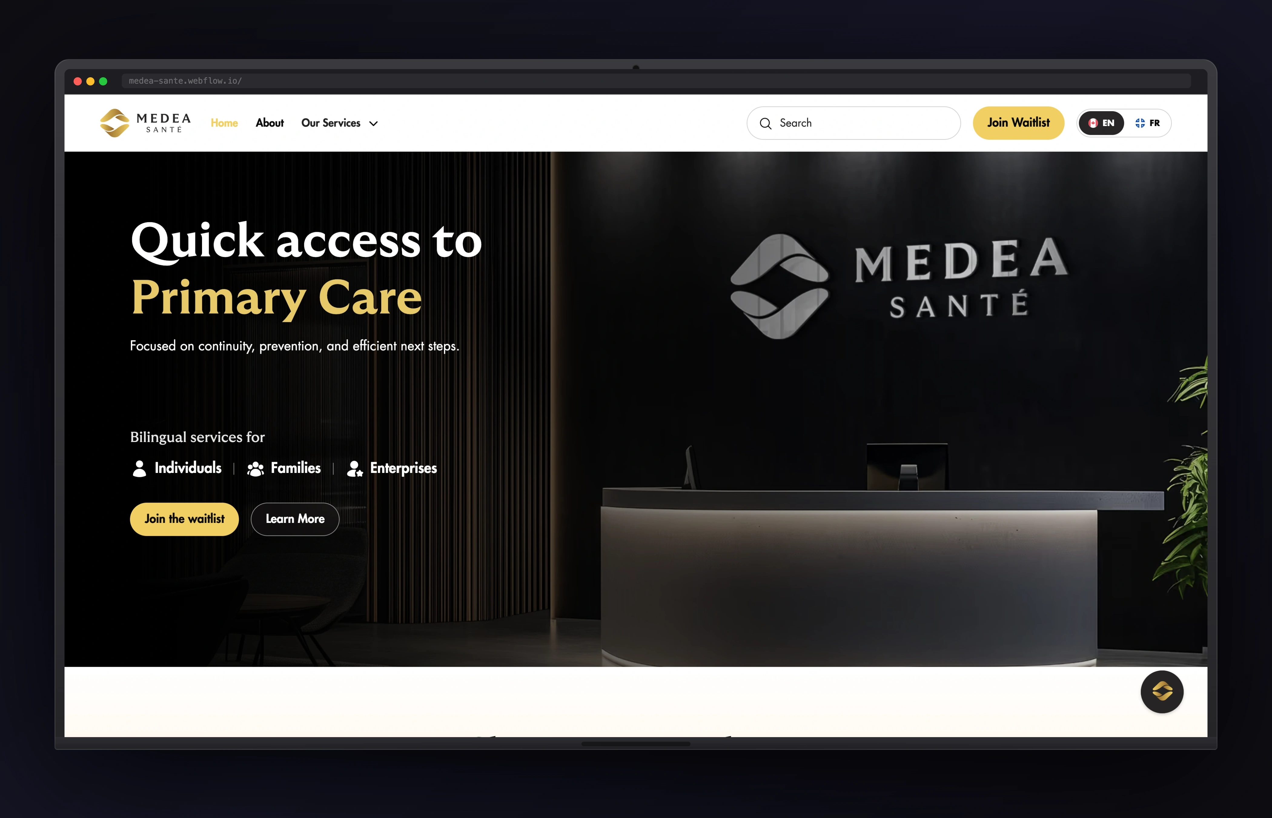 Medea Sante website preview