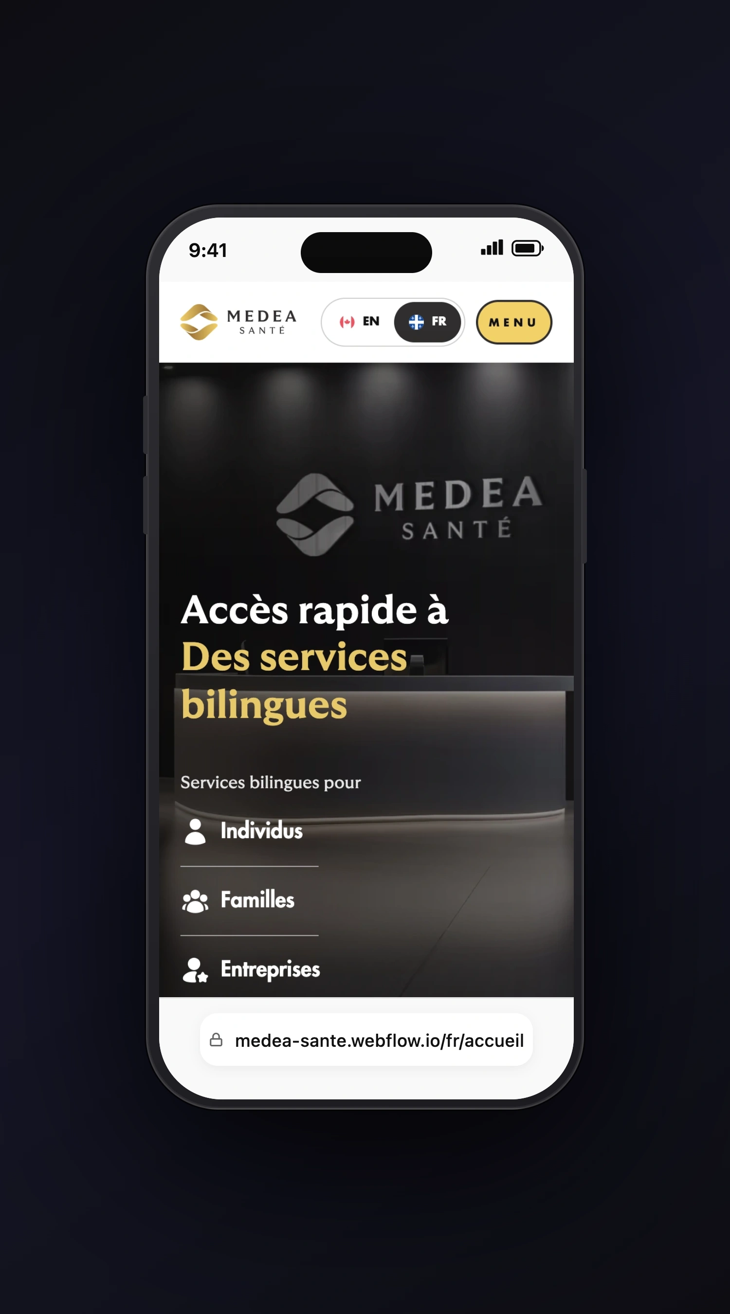 Medea Sante mobile screen two
