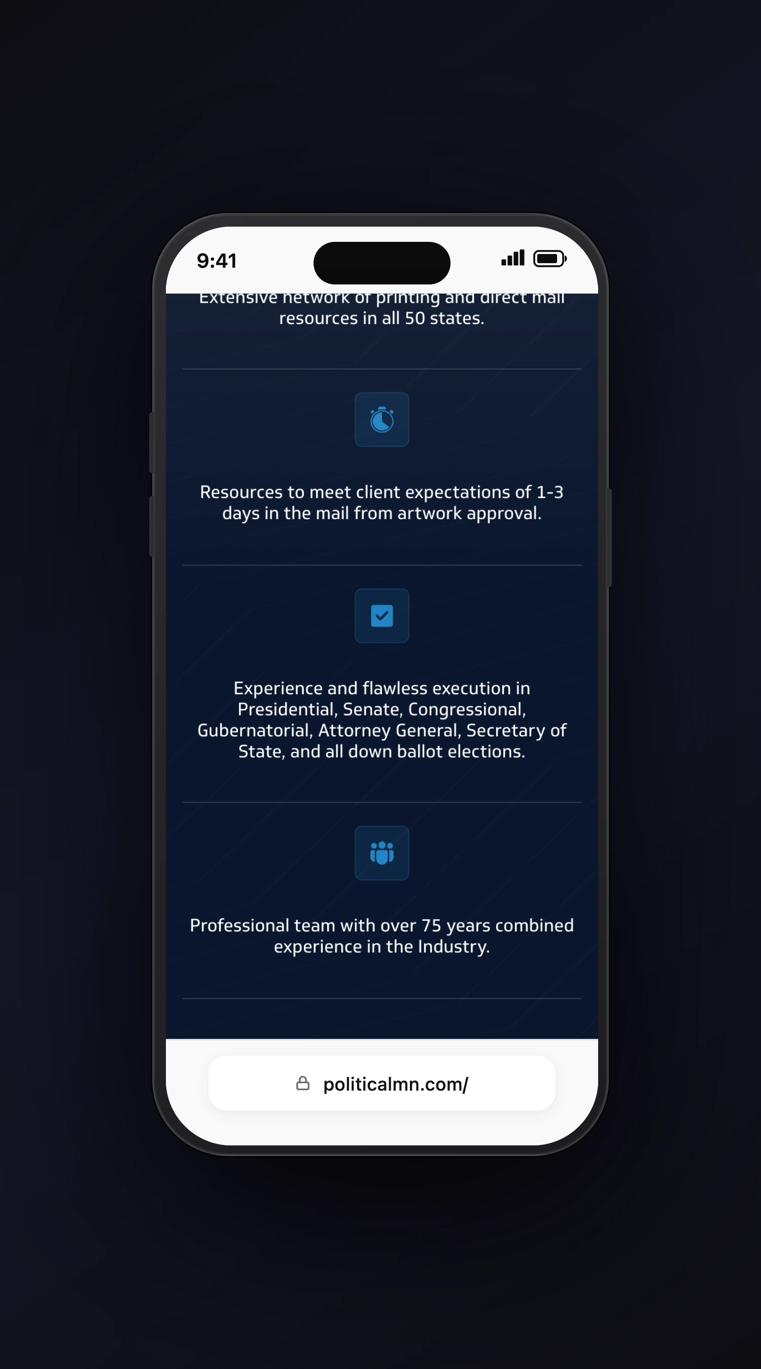 Political MN Gardner mobile screen one