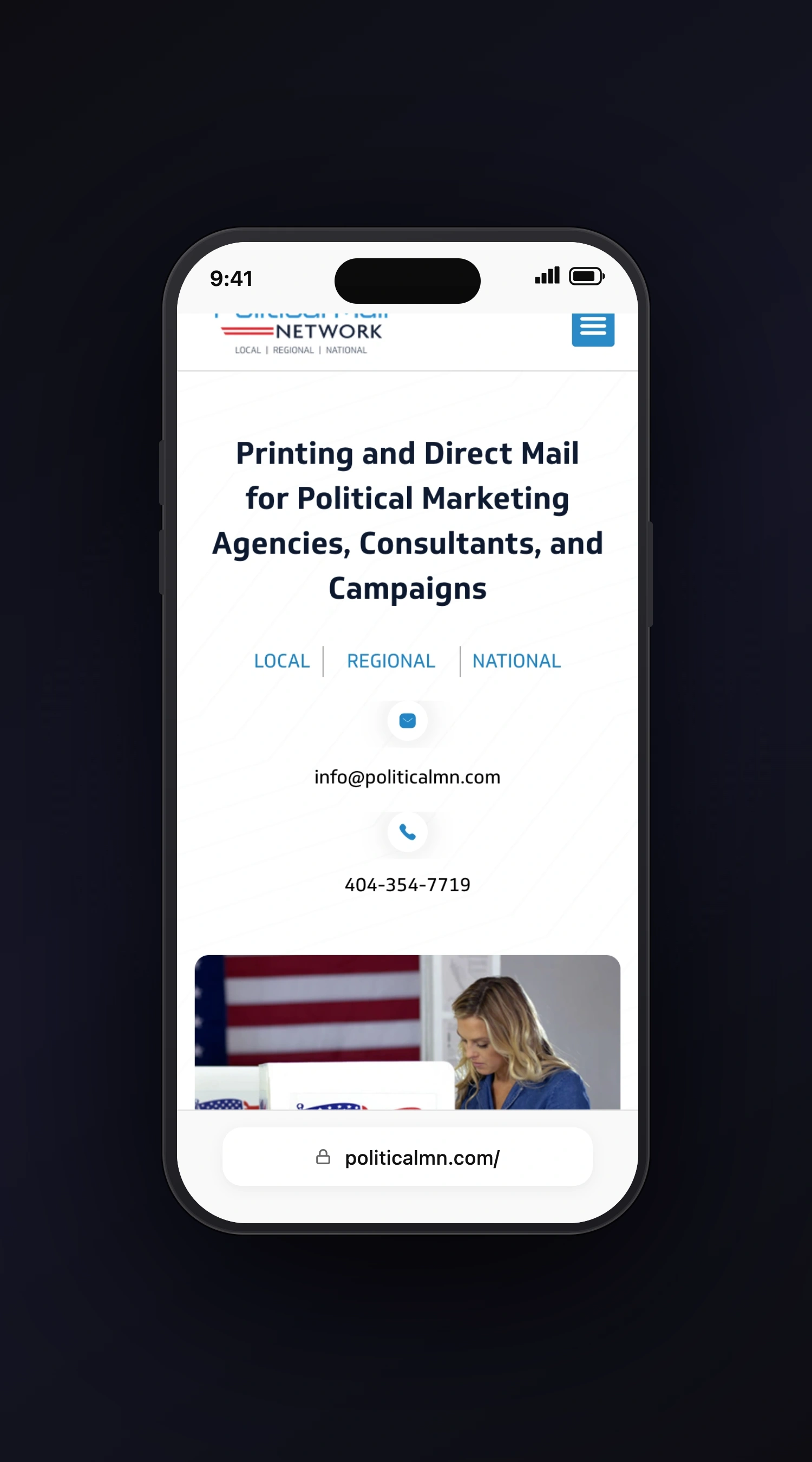 Political MN Gardner mobile screen two