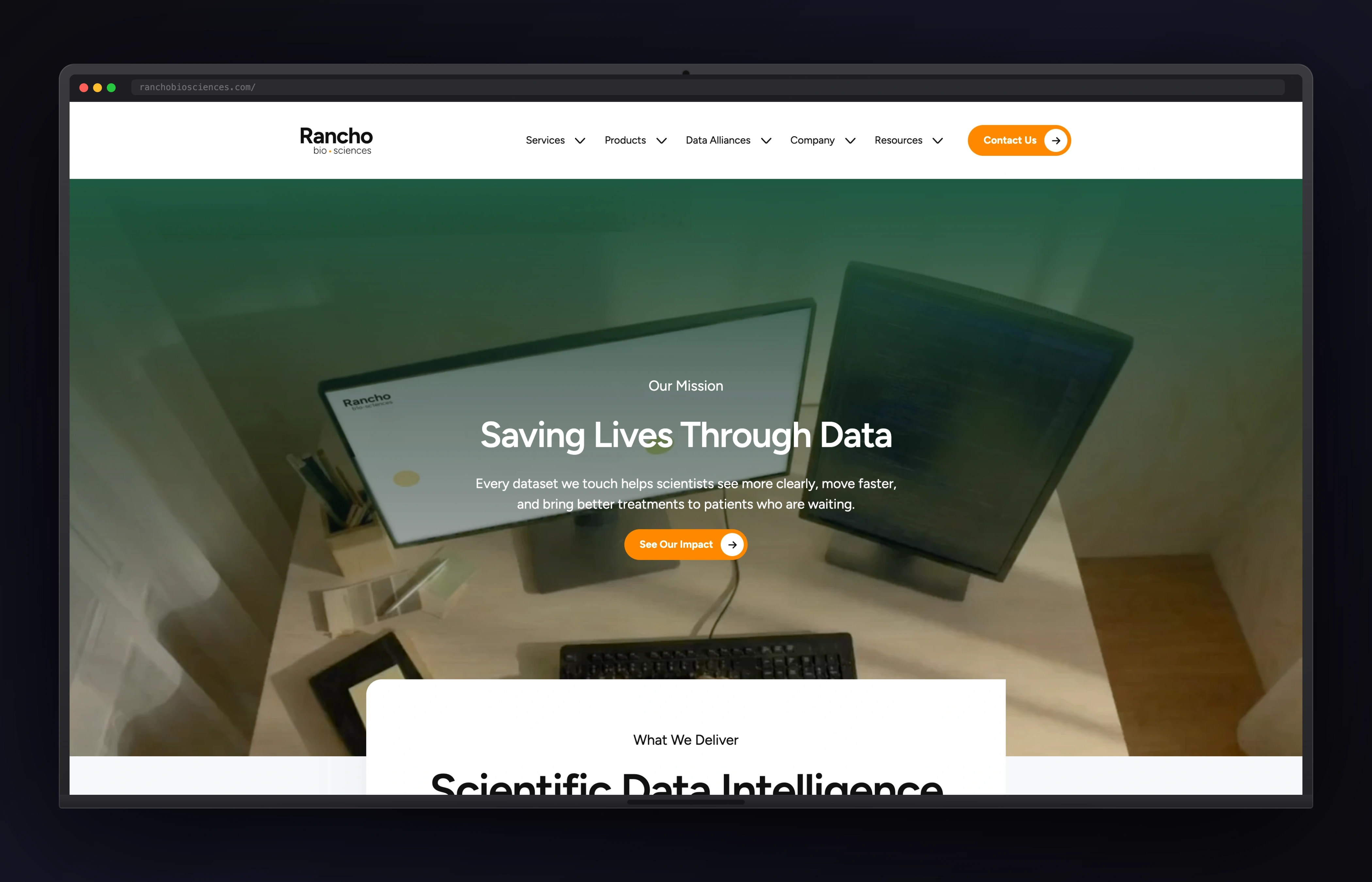Rancho Bio Sciences website preview