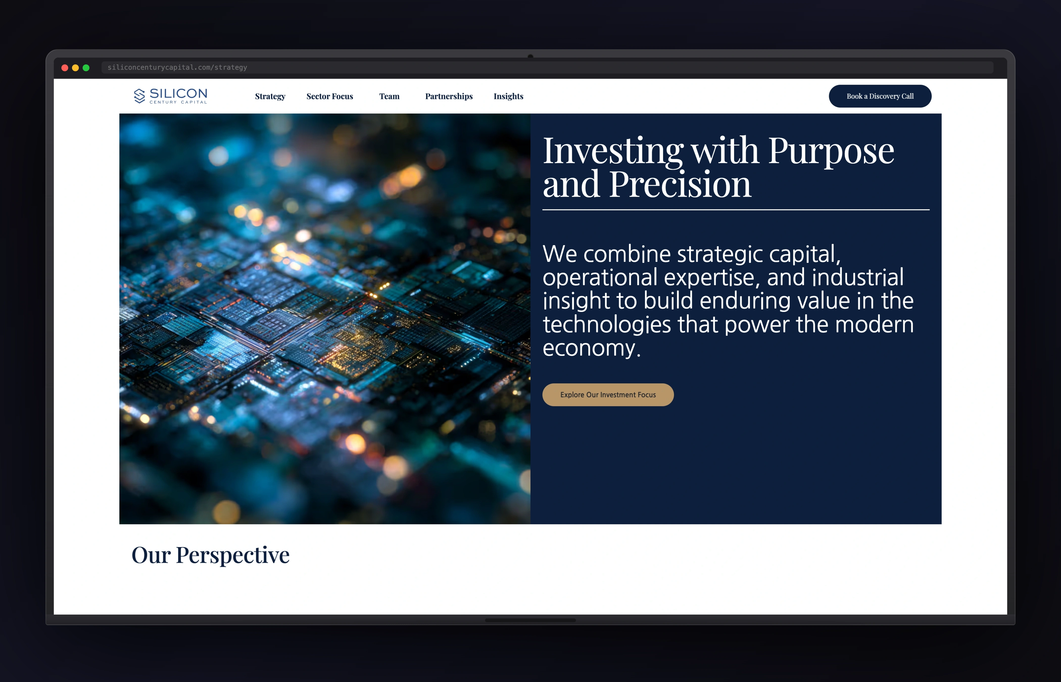 Silicon Century Capital desktop website concept