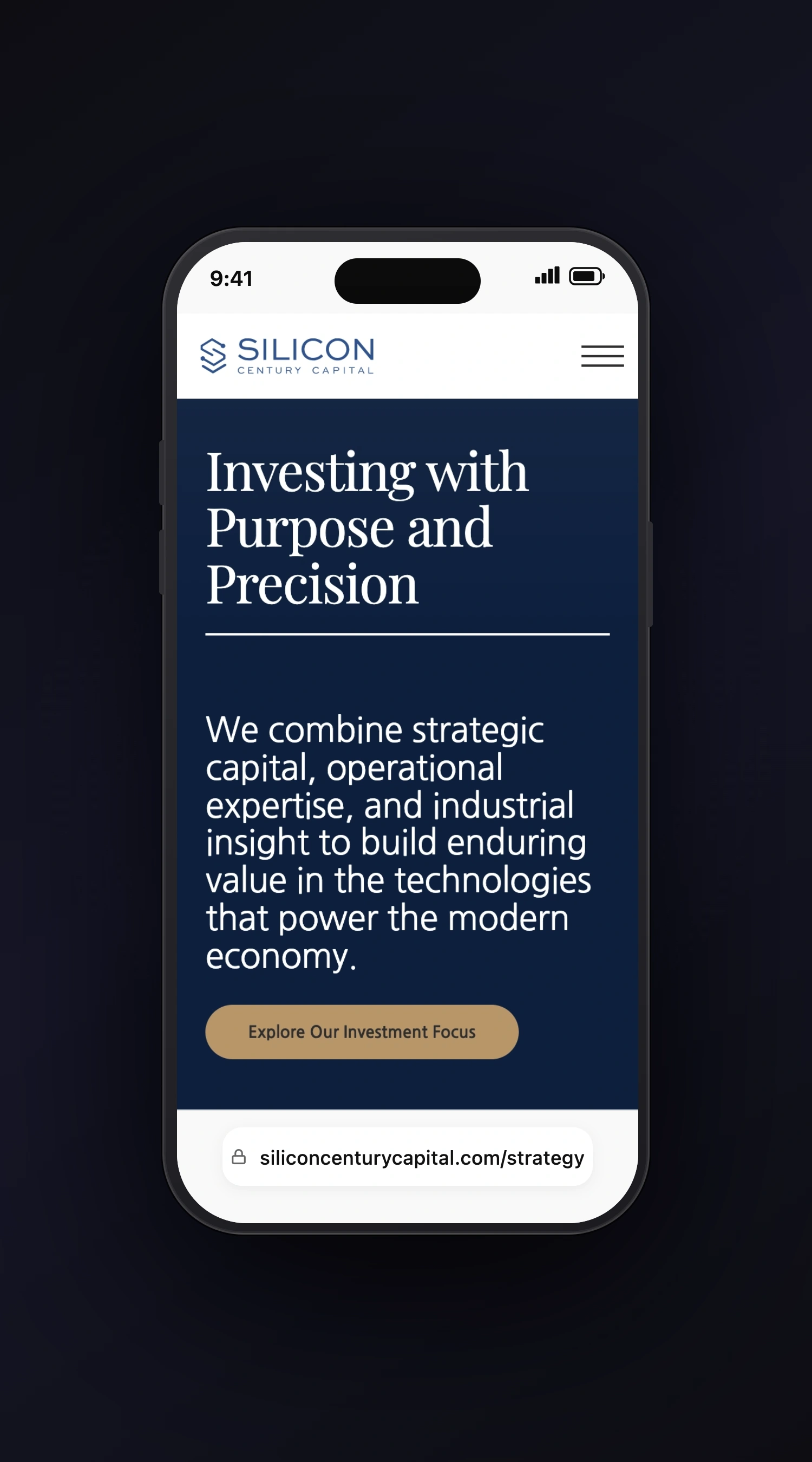 Silicon Century Capital mobile screen two
