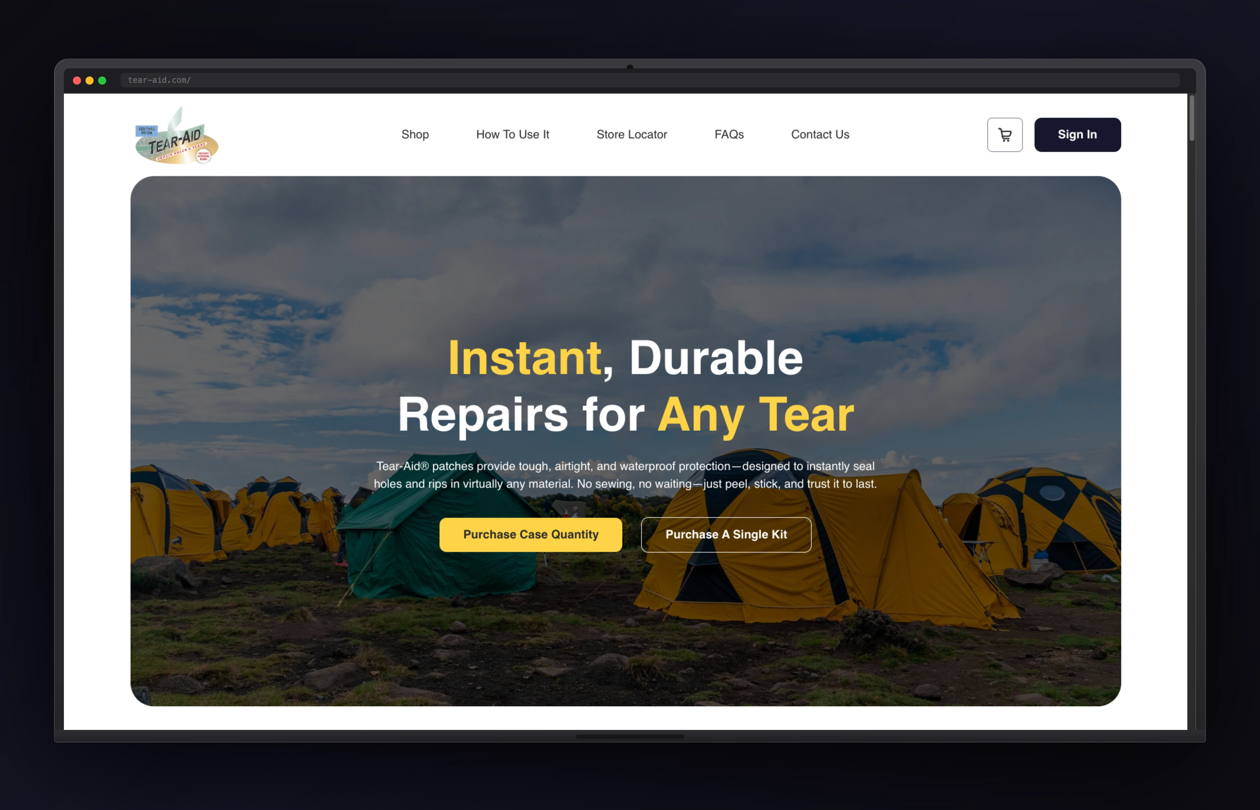 Tear-Aid website preview