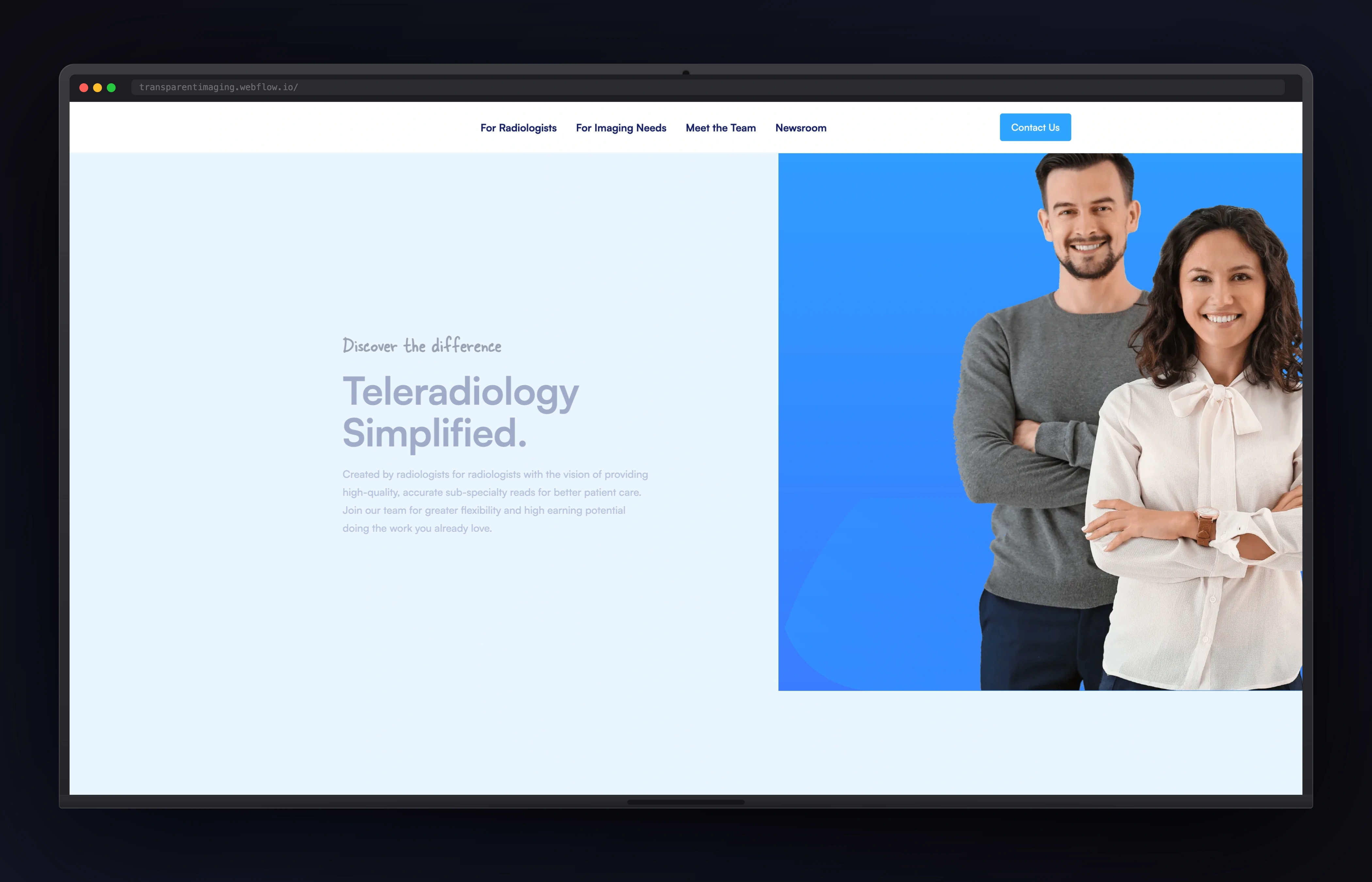 Transparent Imaging website preview