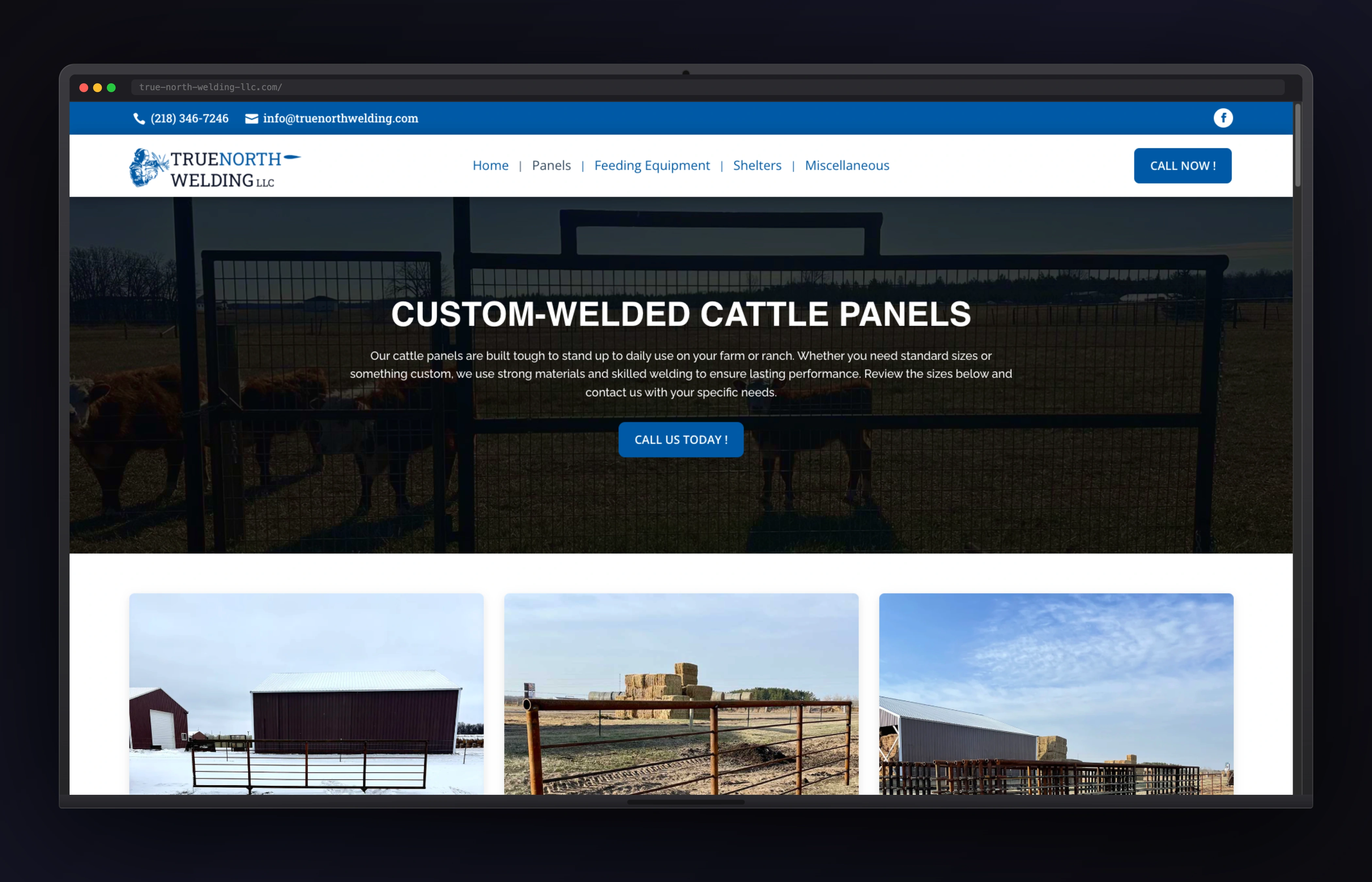 True North Welding LLC desktop website concept