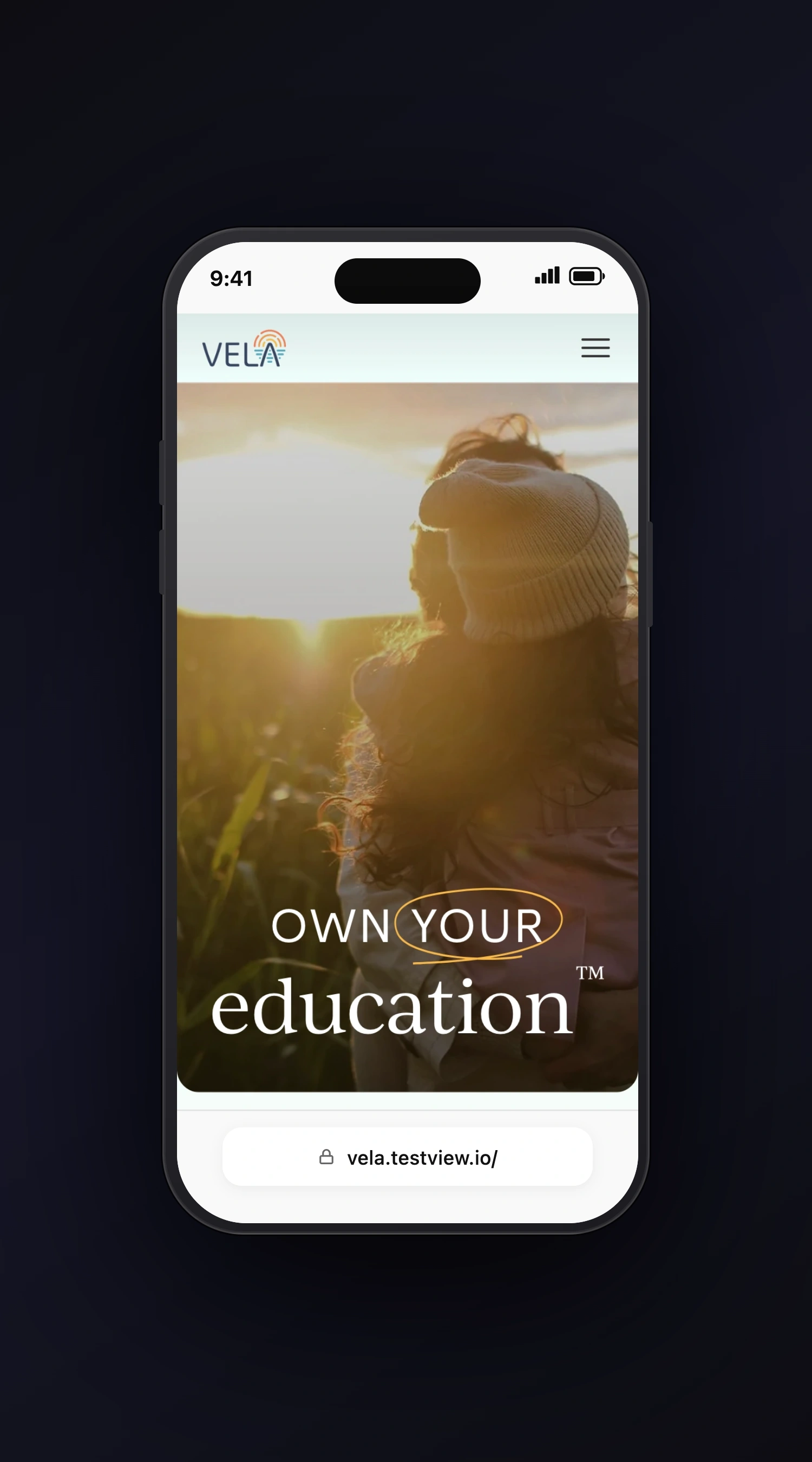 Vela mobile screen one